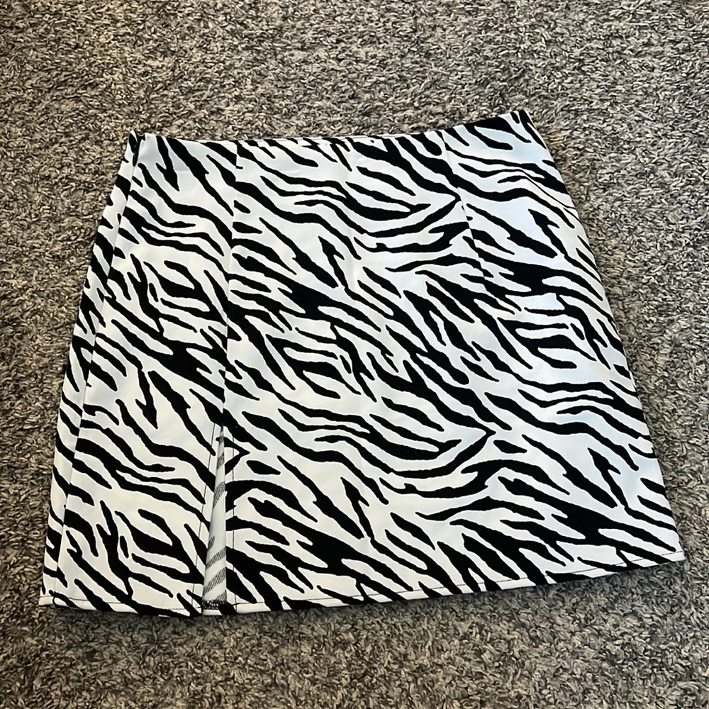 Zebra print mini skirt